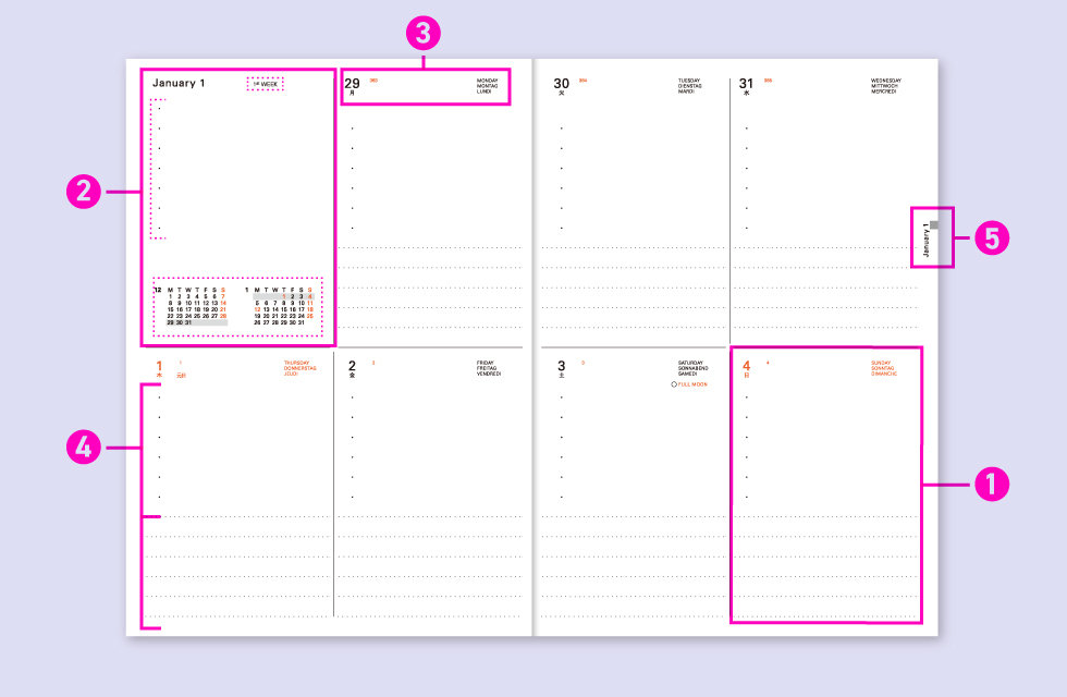 DELFONICS DIARY 10月始まり Weekly Block