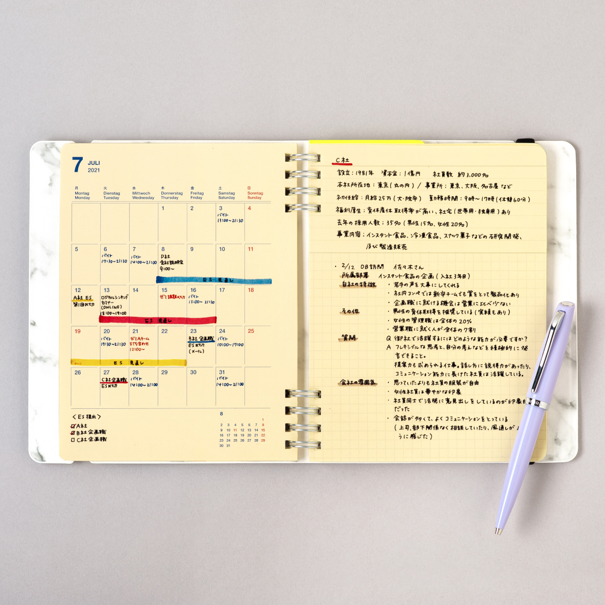 Rollbahn FLEXIBLE Diary - Job hunting - DELFONICS WEB SHOP - デル
